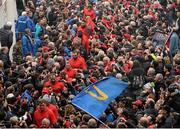 13 December 2015; Toulon players arrive through a crowd of supporters ahead of the match. European Rugby Champions Cup,  Pool 5, Round 3, RC Toulon v Leinster. Stade Felix Mayol, Toulon, France. Picture credit: Seb Daly / SPORTSFILE