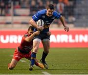 13 December 2015; Jonathan Sexton, Leinster, is tackled by Eric Escande, Leinster. European Rugby Champions Cup,  Pool 5, Round 3, RC Toulon v Leinster. Stade Felix Mayol, Toulon, France. Picture credit: Seb Daly / SPORTSFILE