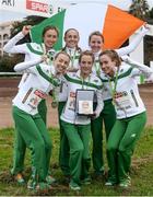 13 December 2015; The bronze medal winning Ireland Senior Women's team, top row from left, Caroline Crowley, Kerry O'Flaherty, Ciara Durkan; bottom row from left, Lizzie Lee, Fionnuala McCormack and Michelle Finn. SPAR European Cross Country Championships Hyeres 2015. Paray Le Monial, France. Picture credit: Cody Glenn / SPORTSFILE