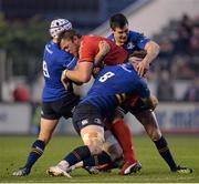 13 December 2015; Daniel Vermeulen, Toulon, is tackled by Josh van der Flier, Isaac Boss and Jonathan Sexton, Leinster. European Rugby Champions Cup,  Pool 5, Round 3, RC Toulon v Leinster. Stade Felix Mayol, Toulon, France. Picture credit: Seb Daly / SPORTSFILE