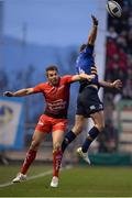 13 December 2015; Drew Mitchell, Toulon, and Fergus McFadden, Leinster, challenge for a high ball. European Rugby Champions Cup,  Pool 5, Round 3, RC Toulon v Leinster. Stade Felix Mayol, Toulon, France. Picture credit: Seb Daly / SPORTSFILE