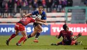 13 December 2015; Luke Fitzgerald, Leinster, is tackled by Matt Giteau, Toulon. European Rugby Champions Cup,  Pool 5, Round 3, RC Toulon v Leinster. Stade Felix Mayol, Toulon, France. Picture credit: Stephen McCarthy / SPORTSFILE