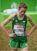 13 December 2015; Ireland's Fionualla McCormack reacts after a fourth place finish in the Senior Women's event. SPAR European Cross Country Championships Hyeres 2015. Paray Le Monial, France. Picture credit: Cody Glenn / SPORTSFILE