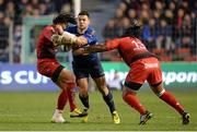 13 December 2015; Ben Te’o, Leinster, is tackled by Ma’a Nonu, left, and Mathieu Bastareaud, Toulon. European Rugby Champions Cup,  Pool 5, Round 3, RC Toulon v Leinster. Stade Felix Mayol, Toulon, France. Picture credit: Seb Daly / SPORTSFILE