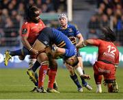 13 December 2015; Ben Te’o, Leinster, is held up by Mathieu Bastareaud, Toulon. European Rugby Champions Cup,  Pool 5, Round 3, RC Toulon v Leinster. Stade Felix Mayol, Toulon, France. Picture credit: Seb Daly / SPORTSFILE