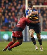 13 December 2015; Jamie Heaslip, Leinster, is tackled by Steffon Armitage, Toulon. European Rugby Champions Cup,  Pool 5, Round 3, RC Toulon v Leinster. Stade Felix Mayol, Toulon, France. Picture credit: Stephen McCarthy / SPORTSFILE