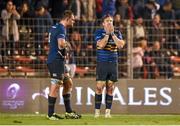 13 December 2015; Jamie Heaslip, right, and Rhys Ruddock, Leinster, react at the final whistle. European Rugby Champions Cup,  Pool 5, Round 3, RC Toulon v Leinster. Stade Felix Mayol, Toulon, France. Picture credit: Stephen McCarthy / SPORTSFILE