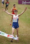 13 December 2015; Great Britain's Jonathan Davies wins the U23 Men's event. SPAR European Cross Country Championships Hyeres 2015. Paray Le Monial, France. Picture credit: Cody Glenn / SPORTSFILE