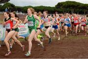 13 December 2015; Ireland's Emma O'Brien on her way to a 55th place finish in the Junior Women's event. SPAR European Cross Country Championships Hyeres 2015. Paray Le Monial, France. Picture credit: Cody Glenn / SPORTSFILE