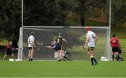 13 December 2015; Eoin Murphy, Kilkenny, in the net for the 2014 All-Stars, fails to stop a penalty from the captain of the 2015 All-Stars team Richie Hogan. GAA All-Star Tour 2015, sponsored by Opel, 2014 All-Stars v 2015 All-Stars. St Edward’s University, Austin, Texas, USA. Picture credit: Ray McManus / SPORTSFILE