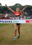 13 December 2015; Germany's Konstanze Klosterhalfen wins the Junior Women's event. SPAR European Cross Country Championships Hyeres 2015. Paray Le Monial, France Picture credit: Cody Glenn / SPORTSFILE