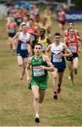 13 December 2015; Ireland's Kevin Mulcaire on his way to a 25th place finish in the Junior Men's event. SPAR European Cross Country Championships Hyeres 2015. Paray Le Monial, France Picture credit: Cody Glenn / SPORTSFILE
