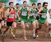 13 December 2015; The Ireland Senior Men's team including, from right, Mick Clohisey, Paul Pollock, John Coghlan, and Sergiu Ciobanu, at the start. SPAR European Cross Country Championships Hyeres 2015. Paray Le Monial, France Picture credit: Cody Glenn / SPORTSFILE