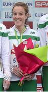 13 December 2015; Ireland's Fionnuala McCormac on the podium with team-mates after earning a team bronze in the Senior Women's event. SPAR European Cross Country Championships Hyeres 2015. Paray Le Monial, France Picture credit: Cody Glenn / SPORTSFILE