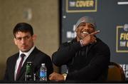12 December 2015; Yoel Romero, right, and Demian Maia  during a post-fight press conference. UFC 194: Jose Aldo v Conor McGregor, MGM Grand Garden Arena, Las Vegas, USA. Picture credit: Ramsey Cardy / SPORTSFILE