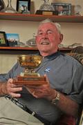8 September 2009; Christy O'Connor Snr with the Canada Cup which he helped Ireland to win in Mexico in 1958. The cup is just one of the items of memorabilia which were being collected for the World Golf Hall of Fame Museum. O'Connor will be inducted into the World Golf Hall of Fame during the 2009 Induction Ceremony in St. Augustine, Florida, on Monday November 2nd, having been selected for the honour in the Veterans Category. Clontarf, Dublin. Picture credit: Brian Lawless / SPORTSFILE