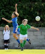 12 September 2009; Denise O'Sullivan, Republic of Ireland, in action against Elena Linari, Italy. U17 Women's Friendly, Republic of Ireland v Italy, Oscar Traynor Road, Dublin. Photo by Sportsfile