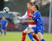 12 September 2009; Glen Fitzpatrick, St. Patricks Athletic, in action against Seamus Long, Waterford United. FAI Ford Cup Quarter-Final Waterford United v St Patrick's Athletic, RSC, Waterford. Picture credit: Matt Browne / SPORTSFILE