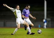 12 September 2009; Ollie Cahill, Shamrock Rovers, in action against Conan Byrne, Sporting Fingal. FAI Ford Cup Quarter-Final, Sporting Fingal v Shamrock Rovers, Morton Stadium, Santry, Dublin. Photo by Sportsfile