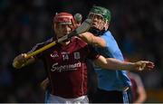 6 June 2015; Joe Canning, Galway, in action against Chris Crummy, Dublin. Leinster GAA Hurling Senior Championship Quarter-Final Replay, Dublin v Galway. O'Connor Park, Tullamore, Co. Offaly. Picture credit: Stephen McCarthy / SPORTSFILE