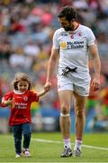 1 August 2015; Tyrone's Joe McMahon leaves the pitch with his three year old daughter Aoibhe after the game. GAA Football All-Ireland Senior Championship, Round 4B, Sligo v Tyrone. Croke Park, Dublin. Picture credit: Brendan Moran / SPORTSFILE