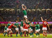 19 September 2015; Paul O'Connell, Ireland, wins a lineout against Canada. 2015 Rugby World Cup, Pool D, Ireland v Canada. Millennium Stadium, Cardiff, Wales. Picture credit: Brendan Moran / SPORTSFILE