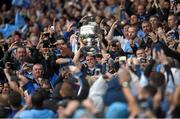 20 September 2015; Dublin captain Stephen Cluxton lifts the Sam Maguire cup. GAA Football All-Ireland Senior Championship Final, Dublin v Kerry, Croke Park, Dublin. Photo by Sportsfile