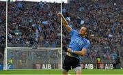 20 September 2015; Dublin's Alan Brogan celebrates in front of Hill 16 after the game. GAA Football All-Ireland Senior Championship Final, Dublin v Kerry, Croke Park, Dublin. Picture credit: Brendan Moran / SPORTSFILE