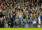 8 October 2015; Republic of Ireland manager Martin O'Neill celebrates after the final whistle. UEFA EURO 2016 Championship Qualifier, Group D, Republic of Ireland v Germany. Aviva Stadium, Lansdowne Road, Dublin. Picture credit: Matt Browne / SPORTSFILE