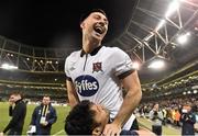 8 November 2015; Dundalk FC goalscorer Richie Towell celebrate after the game. Irish Daily Mail Cup Final, Dundalk FC v Cork City FC. Aviva Stadium, Lansdowne Road, Dublin. Picture credit: David Maher / SPORTSFILE