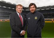 15 December 2015; Pat Fitzgerald, Bord na Móna, with Meath hurler Mickey Burke, at the launch of the Bord na Móna Leinster GAA Series. Croke Park, Dublin. Photo by Sportsfile