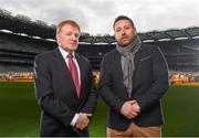 15 December 2015; Pat Fitzgerald, Bord na Móna, with Kildare football manager Cian O'Neill, at the launch of the Bord na Móna Leinster GAA Series. Croke Park, Dublin. Photo by Sportsfile