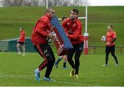 15 December 2015; Munster's Simon Zebo and Conor Murray in action during squad training. Munster Rugby Squad Training & Press Conference. Limerick. Picture credit: Diarmuid Greene / SPORTSFILE