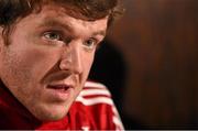 15 December 2015; Munster's Mike Sherry speaking during a press conference. Munster Rugby Squad Training & Press Conference, Castletroy Park, Hotel, Limerick. Picture credit: Diarmuid Greene / SPORTSFILE