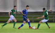 15 December 2015; Yoyo Mahdy, Limerick FC, in action against Conor McCarthy, left, and Aaron Drinan, Cork City. SSE Airtricity National U19 League Final, Limerick FC v Cork City. Marketsfield, Limerick. Picture credit: Diarmuid Greene / SPORTSFILE