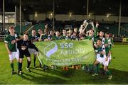 15 December 2015; Cork City players celebrate with the cup. SSE Airtricity National U19 League Final, Limerick FC v Cork City. Marketsfield, Limerick. Picture credit: Diarmuid Greene / SPORTSFILE