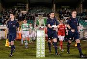 16 December 2015; Shamrock Rovers and St Patrick's Athletic players make their way on to the pitch ahead of the game. SSE Airtricty National U17 League Final, Shamrock Rovers v St Patrick's Athletic, NDSL Centre, Oscar Traynor Coaching & Development Centre, Dublin. Picture credit: Sam Barnes / SPORTSFILE