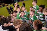 16 December 2015; Shamrock Rovers players celebrate at the final whistle. SSE Airtricty National U17 League Final, Shamrock Rovers v St Patrick's Athletic, NDSL Centre, Oscar Traynor Coaching & Development Centre, Dublin. Picture credit: Sam Barnes / SPORTSFILE