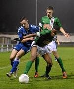 15 December 2015; Chiedozie Ogbene, and Aaron, Drinan, Cork City, in action against Ross Mann, Limerick FC. SSE Airtricity National U19 League Final, Limerick FC v Cork City. Marketsfield, Limerick. Picture credit: Diarmuid Greene / SPORTSFILE