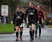 18 December 2015; Ulster's Wiehemn Herbst and Franco Van Der Merwe arrive for the captain's run. Ulster Rugby Captain's Run, Kingspan Stadium, Ravenhill Park, Belfast, Co. Antrim. Picture credit: Oliver McVeigh / SPORTSFILE