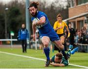 19 December 2015; Mick McGrath, Leinster A, on his way to scoring a try. B&I Cup, Pool 1, Ealing Trailfinders v Leinster A. Vallis Way, Ealing, London, England. Picture credit: Jack Megaw / SPORTSFILE
