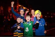 19 December 2015; Leinster supporters Jake D'Arcy, Kayna D'Arcy, Finn D'Arcy, Dylan Caffertry and Eoin D'Arcy, from Portlaoise, at the European Rugby Champions Cup, Pool 5, Round 4, clash between Leinster and RC Toulon at the Aviva Stadium, Lansdowne Road, Dublin. Picture credit: Sam Barnes / SPORTSFILE