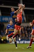 19 December 2015; Isa Nacewa, Leinster, and Drew Mitchell, Toulon, challenge for the high ball. European Rugby Champions Cup, Pool 5, Round 4, Leinster v RC Toulon. Aviva Stadium, Lansdowne Road, Dublin. Picture credit: Seb Daly / SPORTSFILE