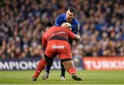 19 December 2015; Rob Kearney, Leinster, is tackled by Mathieu Bastareaud, Toulon. European Rugby Champions Cup, Pool 5, Round 4, Leinster v RC Toulon. Aviva Stadium, Lansdowne Road, Dublin. Picture credit: Stephen McCarthy / SPORTSFILE