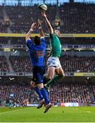 14 February 2015; Tommy Bowe, Ireland, in action against Scott Spedding, France. RBS Six Nations Rugby Championship, Ireland v France. Aviva Stadium, Lansdowne Road, Dublin. Picture credit: Stephen McCarthy / SPORTSFILE