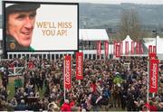 12 March 2015; Jockey Tony McCoy is led into the winner's enclosure after victory in the Ryanair Chase on Uxizandre. Cheltenham Racing Festival 2015, Prestbury Park, Cheltenham, England. Picture credit: Matt Browne / SPORTSFILE