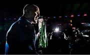 21 March 2015; Ireland captain Paul O'Connell with the RBS Six Nations Championship trophy after the game.  RBS Six Nations Rugby Championship, Scotland v Ireland. BT Murrayfield Stadium, Edinburgh, Scotland. Picture credit: Brendan Moran / SPORTSFILE