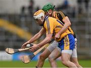 29 March 2015; Conor McGrath, Clare, in action against Shane Prendergast, Kilkenny. Allianz Hurling League, Division 1A, Relegation Play-off, Kilkenny v Clare. Nowlan Park, Kilkenny. Picture credit: Ray McManus / SPORTSFILE