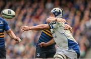 4 April 2015; Leroy Houston, Bath, is tackled by Sean O'Brien, Leinster. European Rugby Champions Cup Quarter-Final, Leinster v Bath. Aviva Stadium, Lansdowne Road, Dublin. Picture credit: Brendan Moran / SPORTSFILE