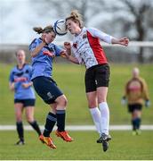 11 April 2015; Laura Lynch, UCC, in action against Orlagh Nolan, UCD. WSCAI Intervarsities Cup Final, UCD v UCC, Waterford IT, Waterford. Picture credit: Matt Browne / SPORTSFILE
